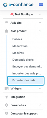 Exporter avis produit