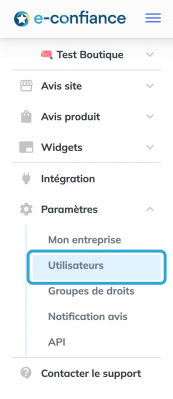 Utilisateurs groupes de droits